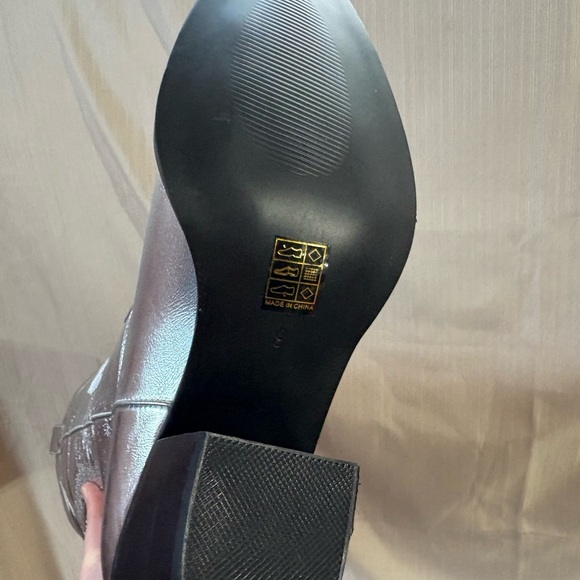 Silver Metallic Cowgirl Western Cowboy Chunky Heeled Boots Size 9 - Picture 8 of 12